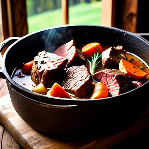 The Sunday Night Beef Stew in Dutch oven.