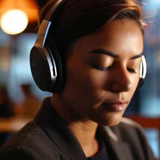 Using noise-canceling headphones for deep focus.