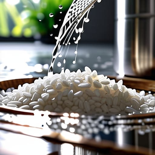 Rinsing White Rice to Eliminate Excess Starch