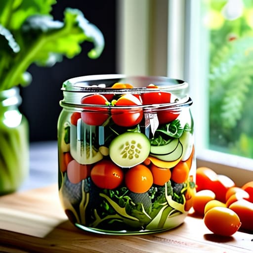 Layered ingredients in The Mason Jar Salad.