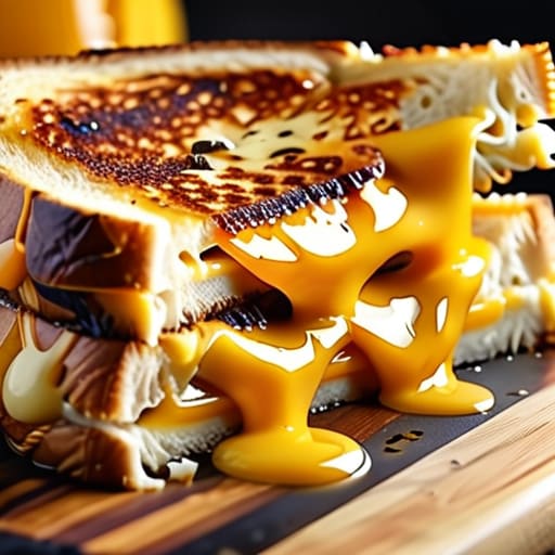 Golden crust on an elevated grilled cheese.